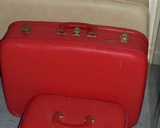 3 pc luggage (2 red/1 tan) 'AeroPak'
