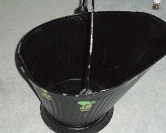 black metal coal bucket