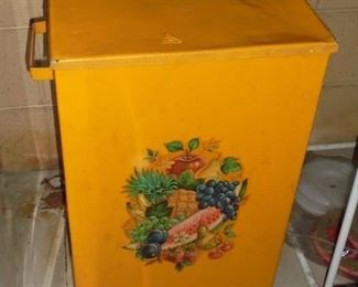 Vintage metal clothes hamper