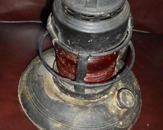 Antique red lens kerosene #40 traffic card - Enbury Mfg. Co. - Warsaw N.Y.