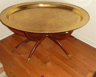 Mid century brass tray coffee table