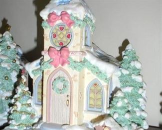 Precious Moments 'Hawthorne Village' Christmas villages. all numbered. 'Holy Night Chapel'