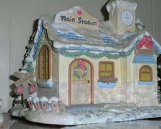Precious Moments 'Hawthorne Village' Christmas villages. all numbered. 'Precious Rails Train Station'
