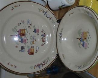 49 place setting NEWCOR Stoneware dishes 1987  'Our Country' pattern
