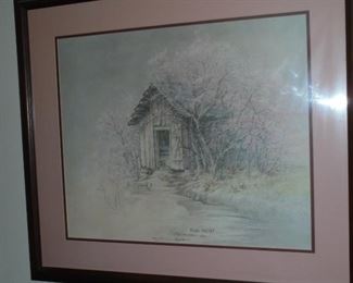 Ben Hampton matted & framed picture 'Plum Thicket'  signed 1983  #ed edition  1066 of 1500