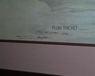 Ben Hampton matted & framed picture 'Plum Thicket'  signed 1983  #ed edition  1066 of 1500