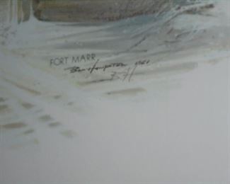 Ben Hampton matted & framed picture 'Ft Marr' 1961  signed