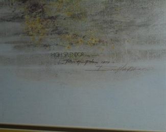 Ben Hampton matted & framed picture 'High Splender' signed