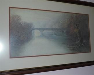 Ben Hampton matted & framed picture .  'The Moody Chickamauga' 1983