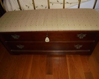 Padded top hope chest w/key