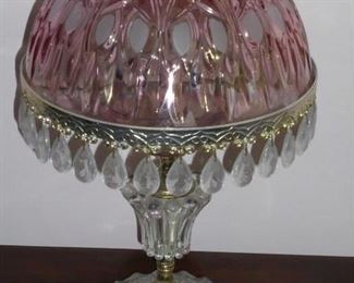 Beautiful pink and clear glass lamp