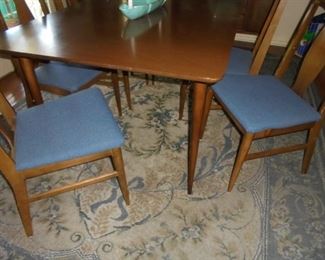 Mid century dining table w/6 matching chairs
