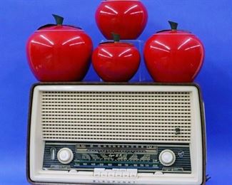 Blaupunkt Short Wave AM-FM Radio, Anodized Apple Canister Set