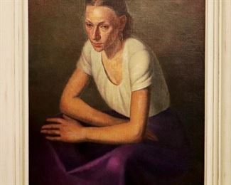 Elmer Lakatos "Deep Purple" Portrait, Oil on Canvas