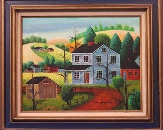 Jonas Bradford Folk Art,  Oil on Canvas 