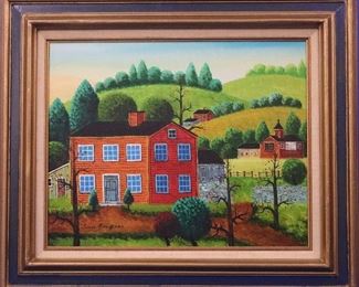 Jonas Bradford Folk Art, Oil on Canvas