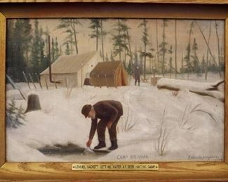 Frank Harold Hayward (American 1867-1945)   - "Camp Brennan" Oil on Canvas, dated 1906