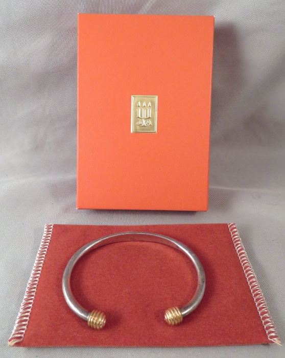 Vintage James Avery Sterling Silver & 14 Gold Cuff Bracelet - STUNNING & CLASSIC!!