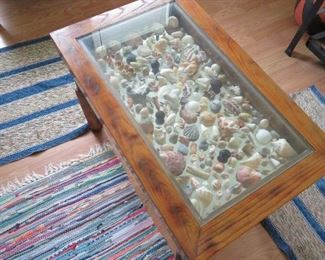 Coffee Table with Sea Shells
