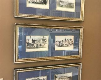 Framed historical postcards