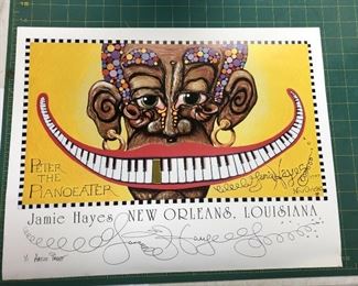 Jamie Hayes Remarque Signed Artist Proof New Orleans Pint 1997 Peter the Pianoeater LAC024https://www.ebay.com/itm/113771210543