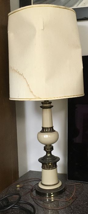 Vintage Brass and White Lamp RM1268$10 
