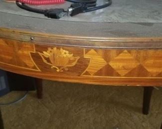 antique French inlay table