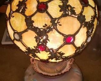  antique Great glass shade probabbly for an oil lamp