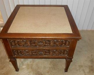 Vintage lamp table with drawer