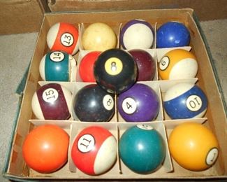 Set of pool balls/#14 is broken  Extra  8 ball