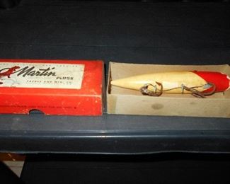 Vintage Martin fishing lure and box