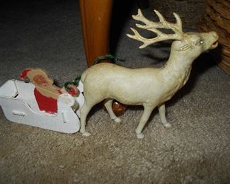 OLD Santa and reindeer  we have 2 of these