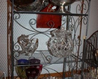Several pieces of crystal including Bohemian Cut (antique), Waterford 