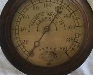 Vintage Baker & Smith Co steam gauge. Excellent condition! 