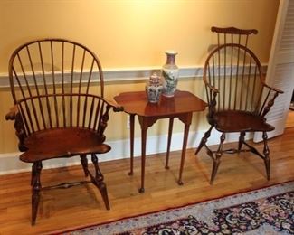 D.R Dimes Windsor chairs & Eldred Wheeler tea table