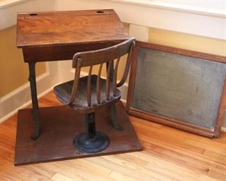 Antique Chandler school house desk & chair