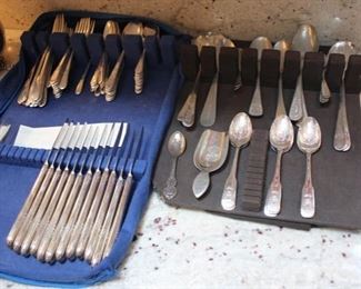 Silver plate flatware sets