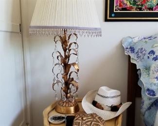 Hollywood Regency lamps, cowboy hats