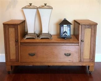 Vintage Chest on Castors...you could add a mirror and have a great entry piece