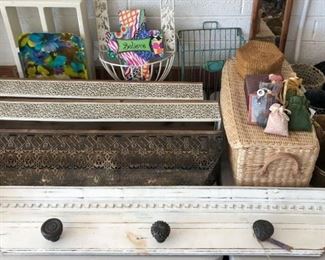 Assorted Storage Boxes, Baskets, Shelves, Mirrors and more...