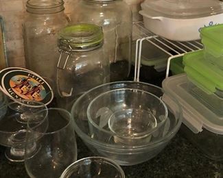 Assorted Glassware, Storage Containers...