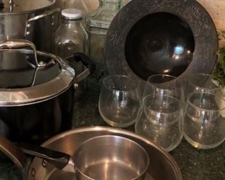 Assorted Pans and Glassware