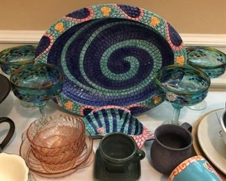 Serving Platter w Matching Dip Tray