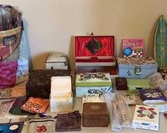 Assorted Jewelry Boxes, Trinket Boxes, Light Covers...