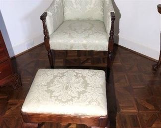 Statton Furniture Chair and Footstool