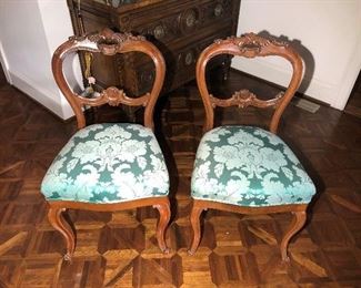 Matching Pair of Balloon Back Chairs