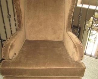 VELVET WING BACK CHAIR