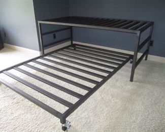  METAL TWIN AND FULL BED COMBO FROM ROOM  AND BOARD