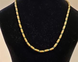 24k Gold Necklace with Emeralds by Cressida