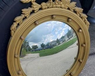 Antique Federal Eagle Convex Mirror 13 Colonies